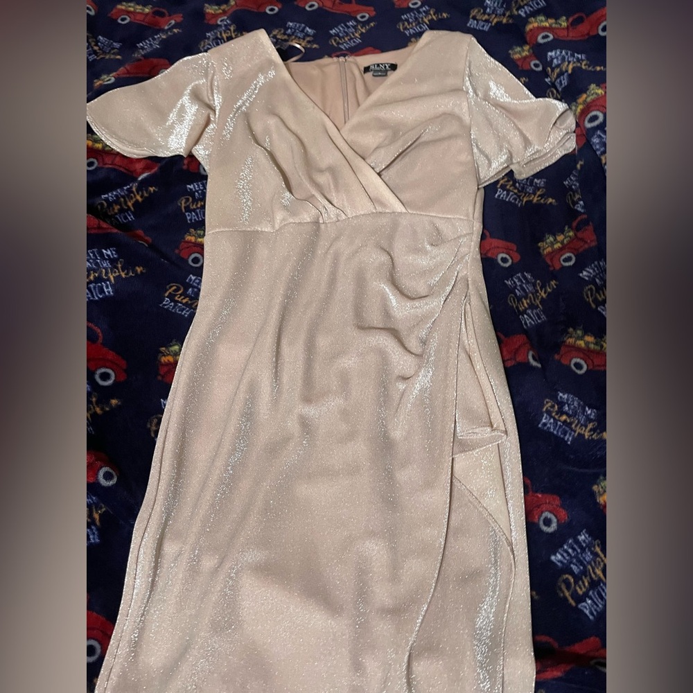 Elegant Cream Wrap Dress